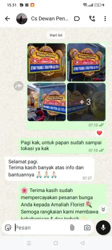 Testimonial Papan Bunga Pernikahan ciwangi