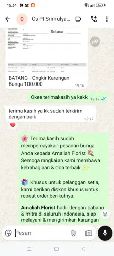 Testimonial Papan Bunga ciwangi