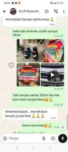 Testimonial Papan Bunga ciwangi